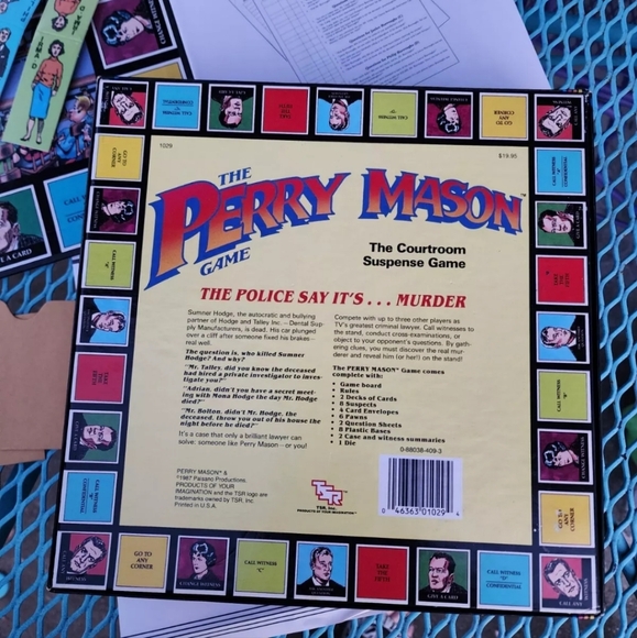The Perry Mason Game Vintage 1987 Board Game TSR Missing 1 Pawn - Picture 7 of 7